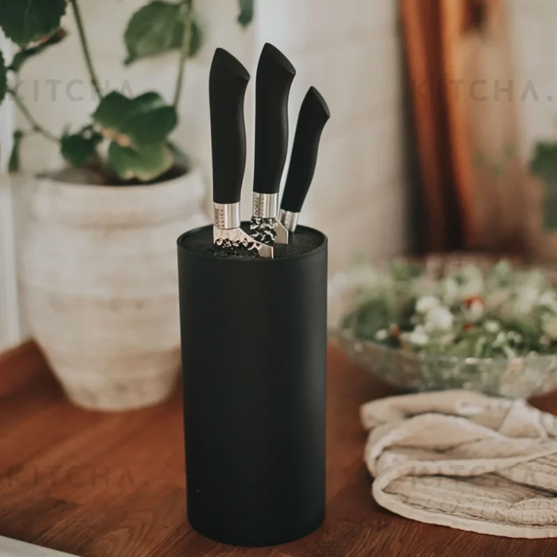Knivset Akira 3-pack Svart handtag Dorre