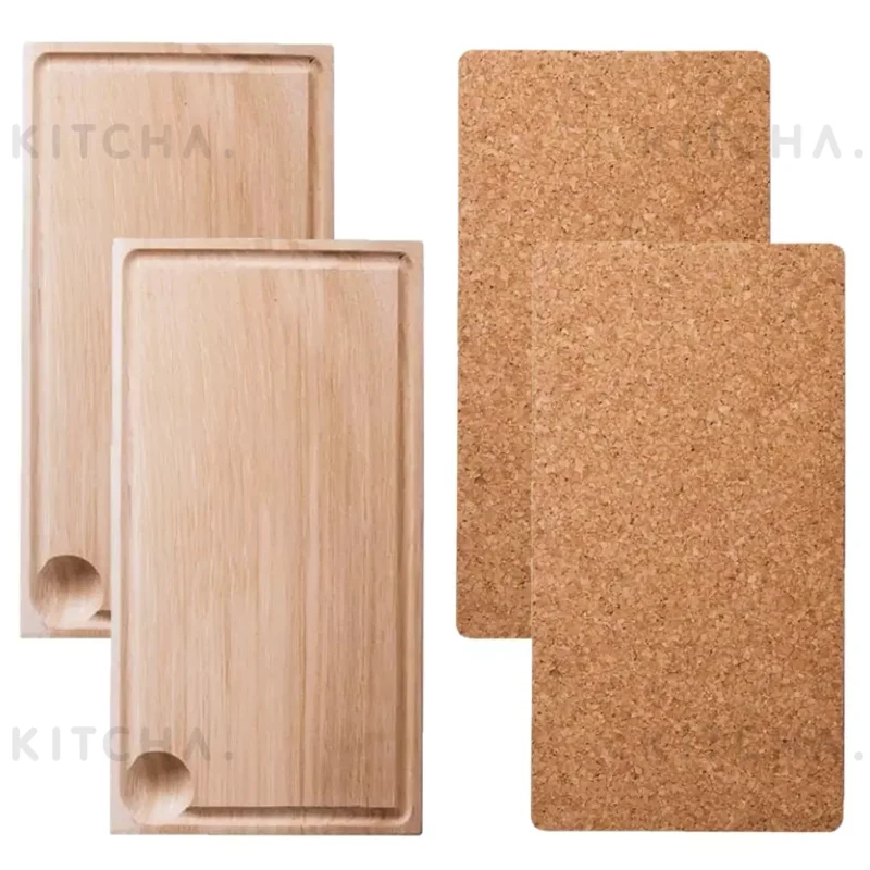 Planksteksbräda 2-pack bok 32x17 plus underlägg Jonas of Sweden