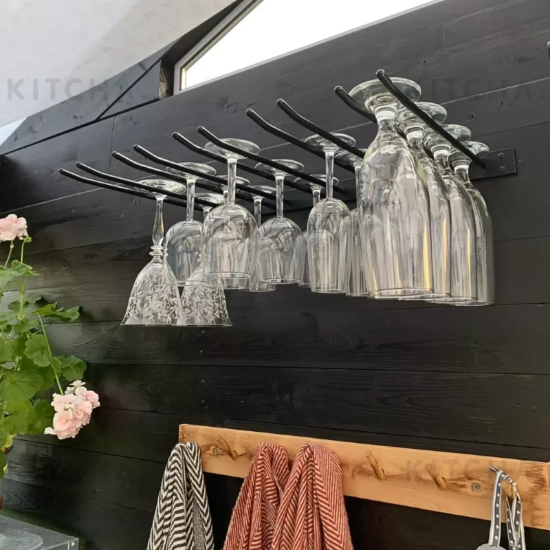 Glashängare Vägg Svart 5 rader Hippie de luxe