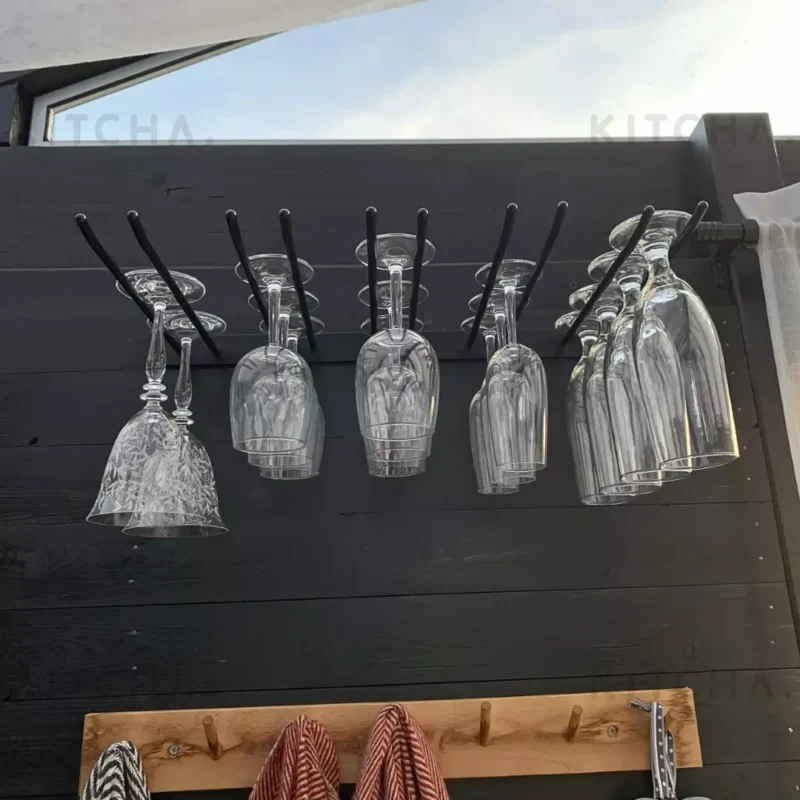 Glashängare Vägg Svart 5 rader Hippie de luxe