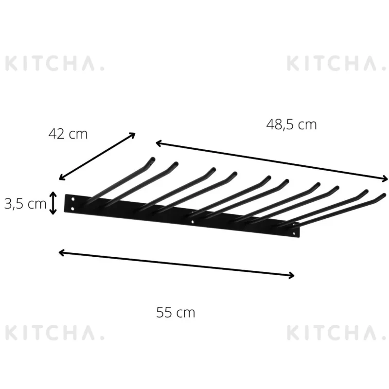 Glashängare Vägg Svart 40 cm Hippie de luxe
