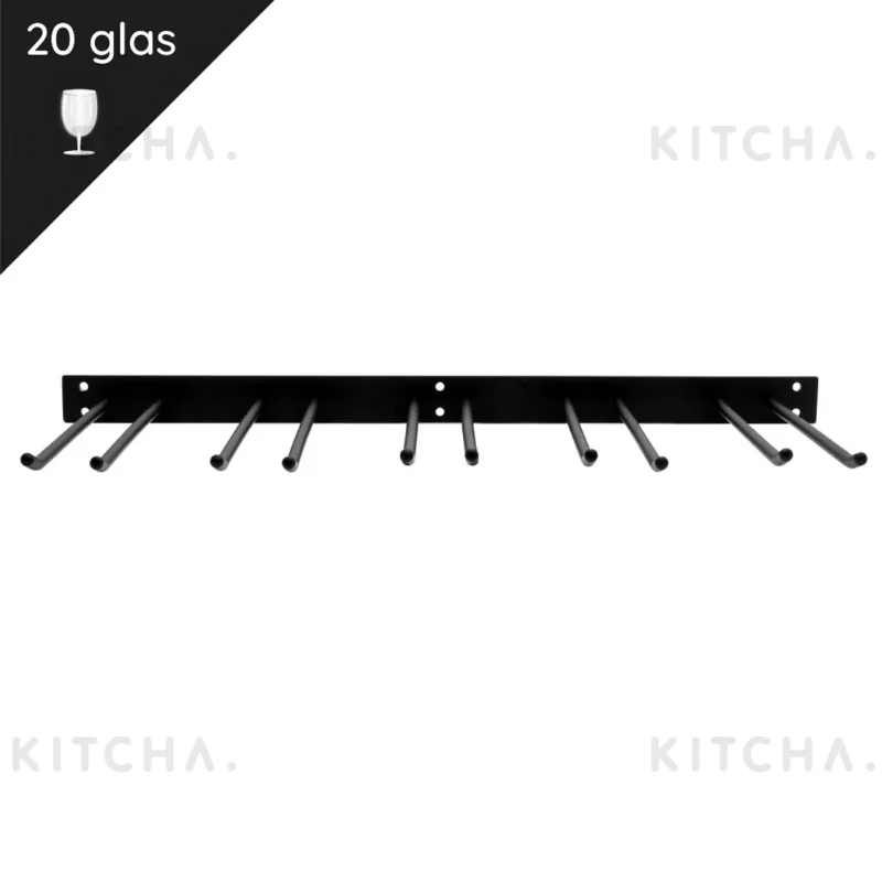 Glashängare Vägg Svart 40 cm Hippie de luxe