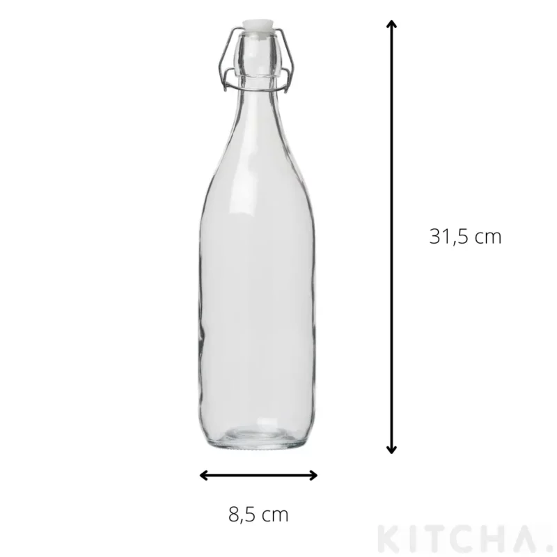 Glasflaska med patentkork 1 liter
