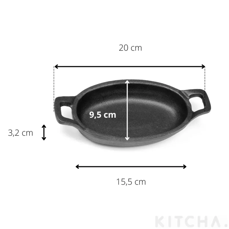 Gjutjärnsform 15 cm Oval med underlägg Xantia